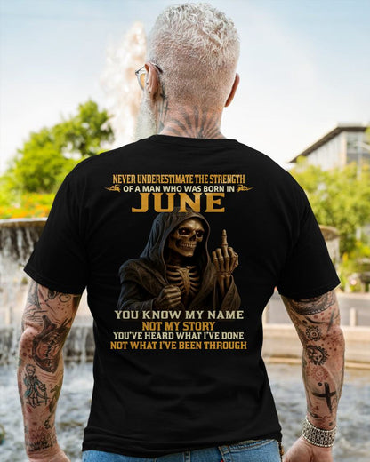 JUNE - NEVER UNDERESTIMATE - BIRTHDAY T-SHIRT FOR MEN - MTNN06 (SKU26T-01-06-06)