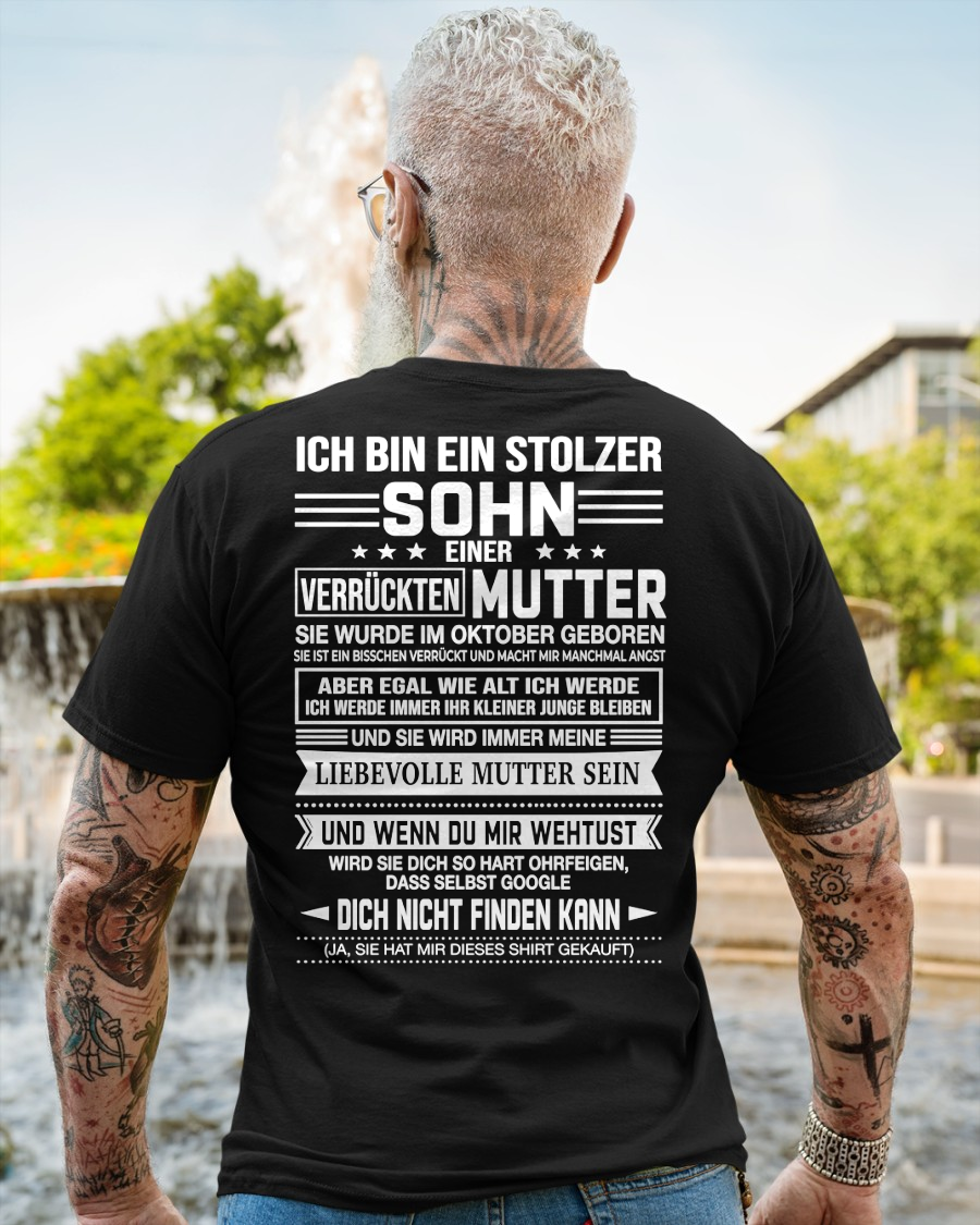 OKTOBER - STOLZER SOHN EINER VERRÜCKTEN MUTTER – T-SHIRT FÜR SOHN VON DER MUTTER - MTNN10 (SKU2605-434-10)