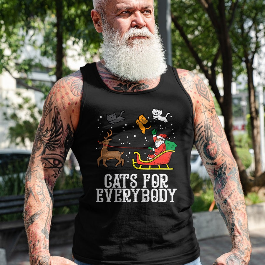 Cats For Everybody Christmas Cat Funny Xmas Women Santa T-Shirt - Christmas Unisex T-Shirt/Hoodie/Sweatshirt - HNDS00