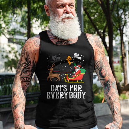 Cats For Everybody Christmas Cat Funny Xmas Women Santa T-Shirt - Christmas Unisex T-Shirt/Hoodie/Sweatshirt - HNDS00