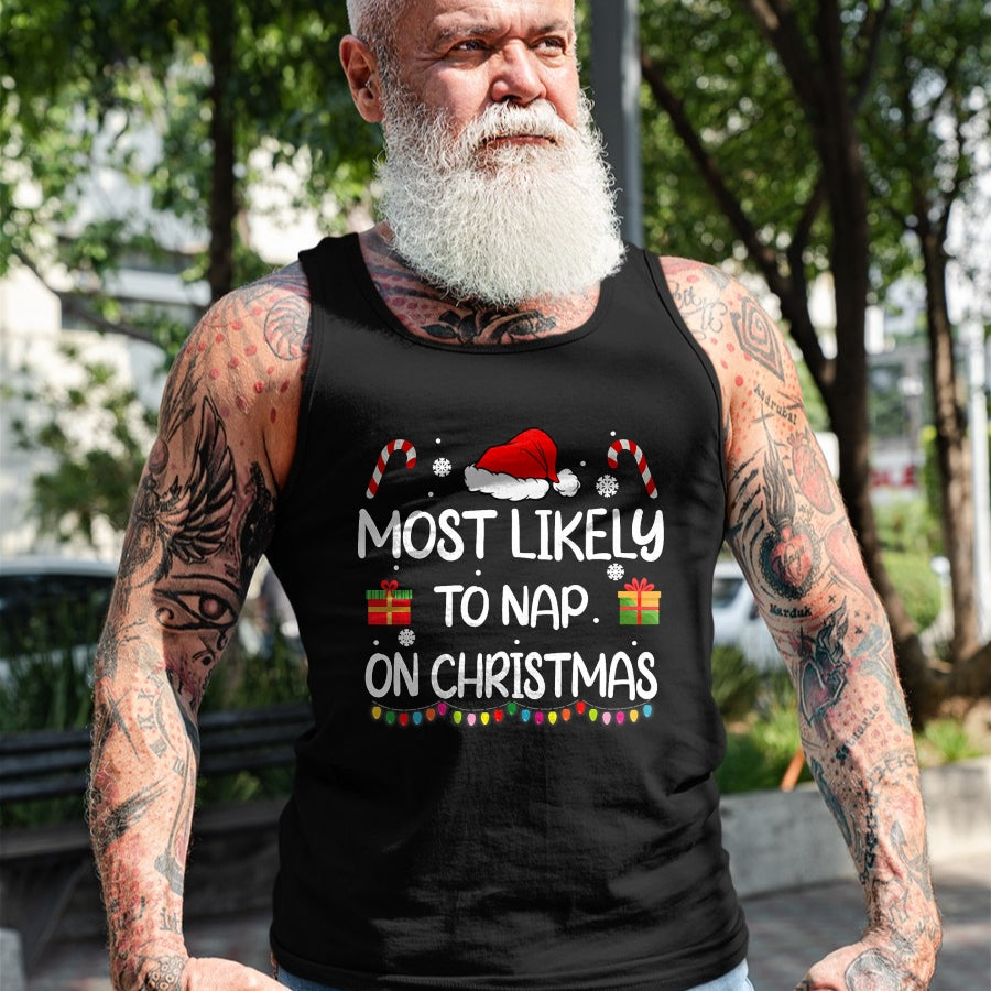 Most Likely To Nap On Christmas family funny matching T-Shirt - Christmas Unisex T-Shirt/Hoodie/Sweatshirt - HNDS00