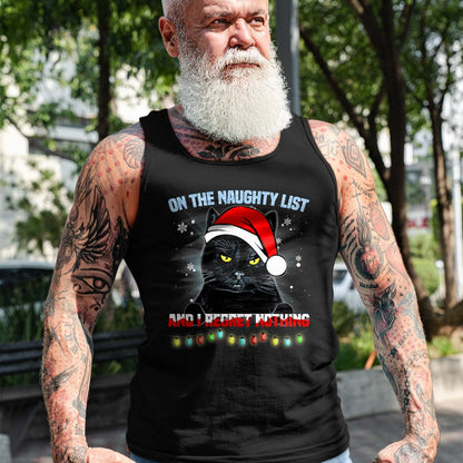 On The Naughty List And I Regret Nothing Cat Christmas T-Shirt - Christmas Unisex T-Shirt/Hoodie/Sweatshirt - HNDS00