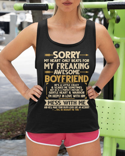SORRY MY HEART ONLY BEATS FOR MY FREAKING AWESOME BOYFRIEND - FROM GIRLFRIEND TO BOYFRIEND T-Shirt/Hoodie/Sweatshirt - HNDS00