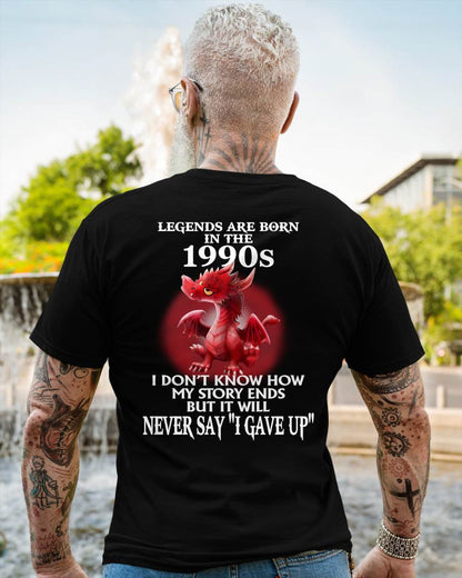 1990s - NEVER SAY GIVE UP - BIRTHDAY T-SHIRT FOR MEN - MTNN00 (SKU12-163-1990)