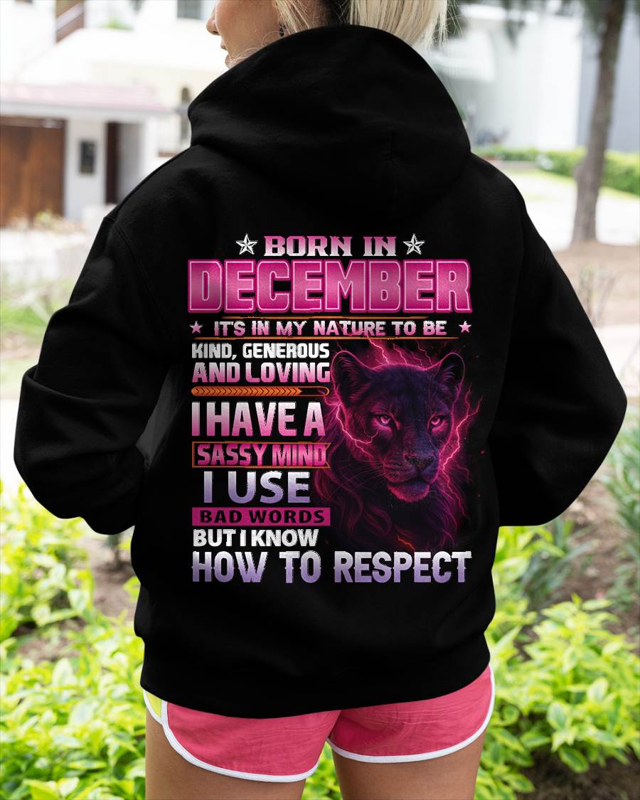 December - Fierce Panther Graphic Tee - Birthday Gift For Women - MTNN12 (SKU09-24-12)