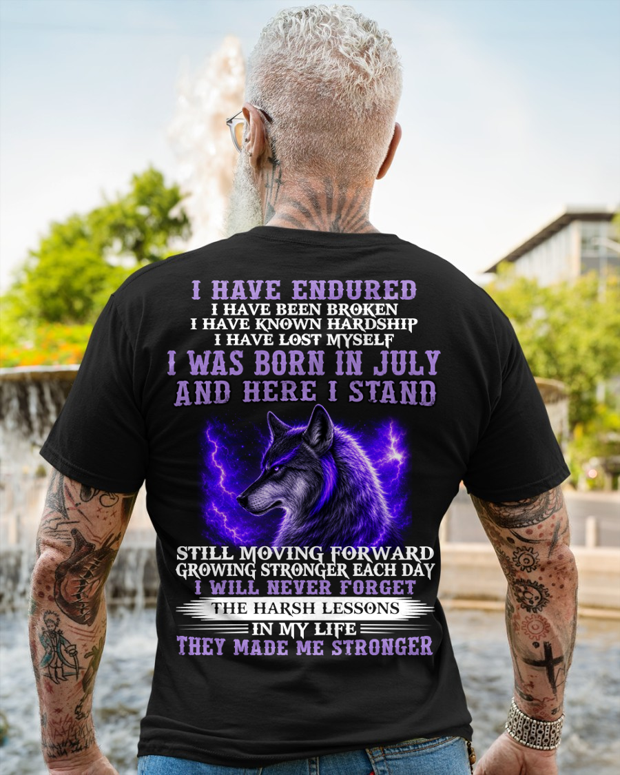 JULY - WOLF T-SHIRT FOR MEN – I HAVE ENDURED – STRONGER EVERY DAY - MTNN07 (SKU2605-368-07)