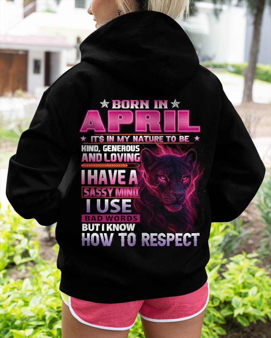 April - Fierce Panther Graphic Tee - Birthday Gift For Women - MTNN04 (SKU09-24-04)