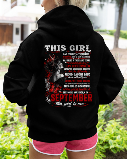 SEPTEMBER – THIS GIRL HAS FOUGHT A THOUSAND BATTLES – T-SHIRT FOR WOMEN - MTNN09 (SKU2608-64-09)