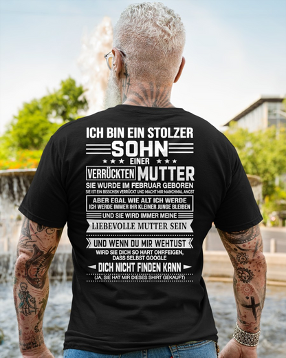 FEBRUAR - STOLZER SOHN EINER VERRÜCKTEN MUTTER – T-SHIRT FÜR SOHN VON DER MUTTER - MTNN02 (SKU2605-434-02)