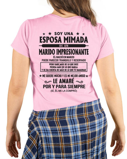 Marzo - Soy una Esposa mimada de un Marido impresionante - Regalo especial para tu esposa - T03 (SKU05-101-03)