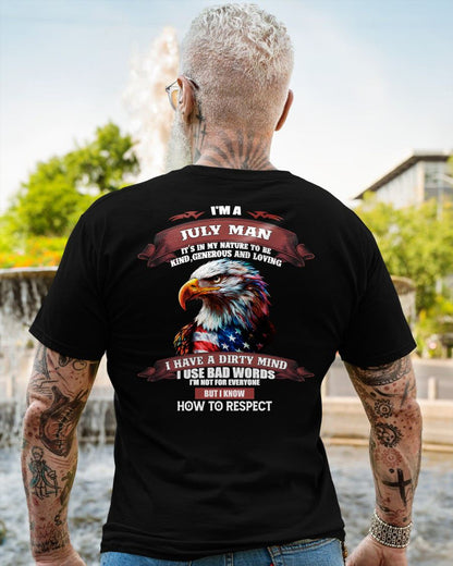 JULY - KNOW HOW TO RESPECT - BIRTHDAY T-SHIRT FOR MEN - MTNN07 (SKU12-311-07)