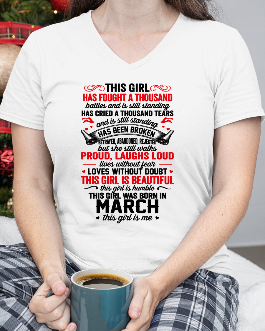 MARCH GIRL – STRONG, BEAUTIFUL & STILL STANDING – T-SHIRT FOR WOMEN – MTNN03 (SKU2607-203-03)