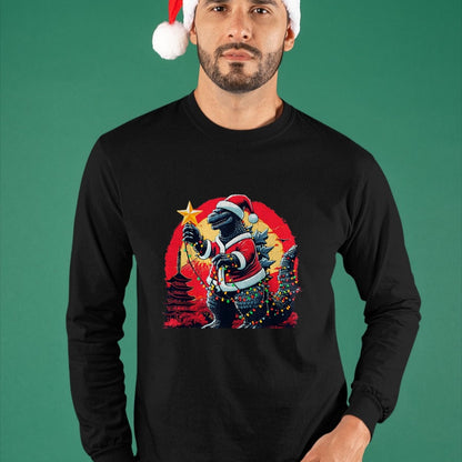 Xmas Christmas Santazilla Funny Holiday Monster Dinosaur T-Shirt - Christmas Unisex T-Shirt/Hoodie/Sweatshirt - HNDS00