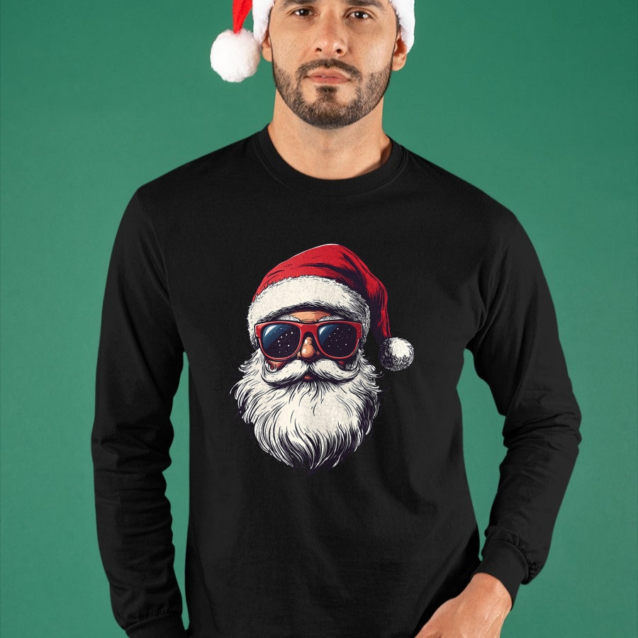 Cool Santa Claus Face Retro Sunglasses Christmas Men Boys T-Shirt - Christmas Unisex T-Shirt/Hoodie/Sweatshirt - HNDS00