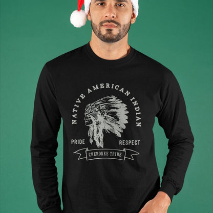 Native American T-Shirts, Vintage Native American Unisex T-Shirt/Hoodie/Sweatshirt HLT00 - American Flag - Cherokee Tribe Native American Indian Pride Respect Design T-Shirt (1)