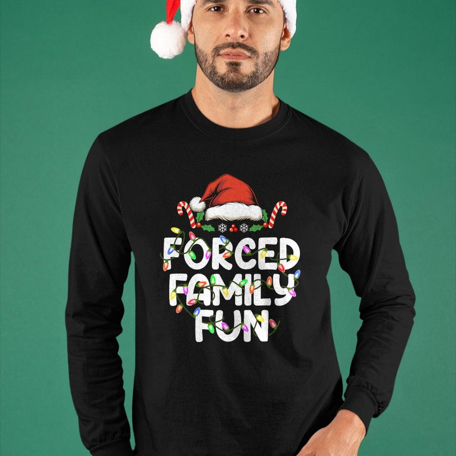 Forced Family Fun Christmas Pajamas Funny T-Shirt - Christmas Unisex T-Shirt/Hoodie/Sweatshirt - HNDS00