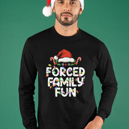 Forced Family Fun Christmas Pajamas Funny T-Shirt - Christmas Unisex T-Shirt/Hoodie/Sweatshirt - HNDS00
