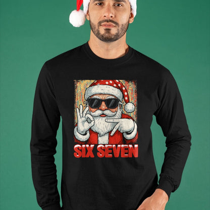 Funny Six Seven Meme Christmas Cool Santa Saying 6 7 T-Shirt - Christmas Unisex T-Shirt/Hoodie/Sweatshirt - HNDS00