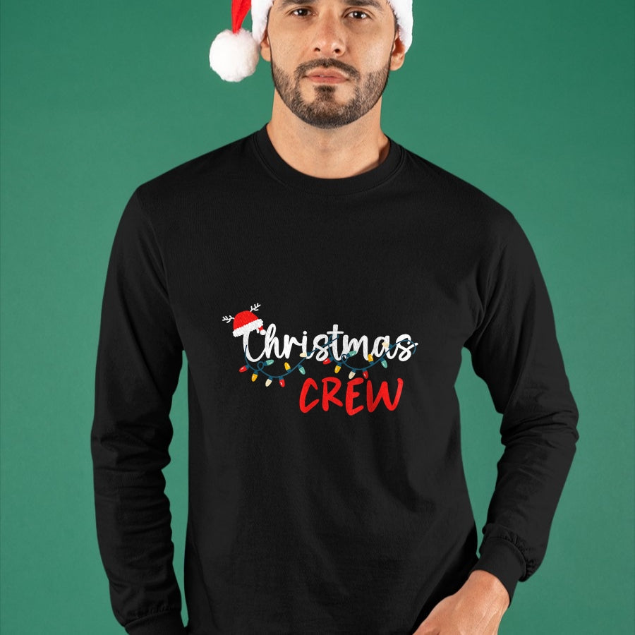 Christmas Crew Xmas Lights Family Matching Pajamas Holiday T-Shirt - Christmas Unisex T-Shirt/Hoodie/Sweatshirt - HNDS00