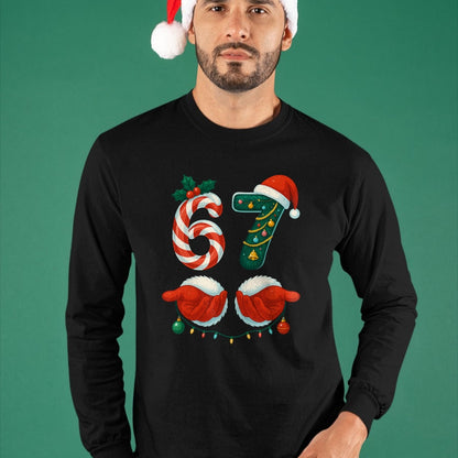 67 Christmas 6 7 Meme Pajamas Holiday Gen Alpha Slang T-Shirt - Christmas Unisex T-Shirt/Hoodie/Sweatshirt - HNDS00