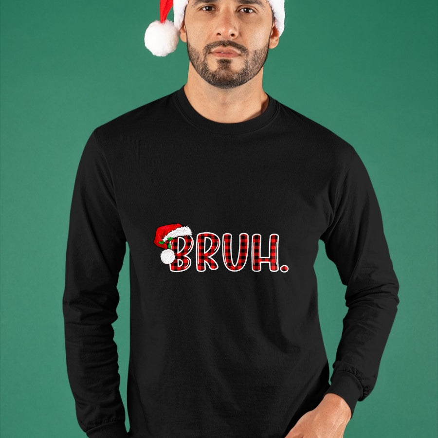 Bruh Funny Christmas Plaid Teens Boys Kids Xmas Pajamas T-Shirt - Christmas Unisex T-Shirt/Hoodie/Sweatshirt - HNDS00