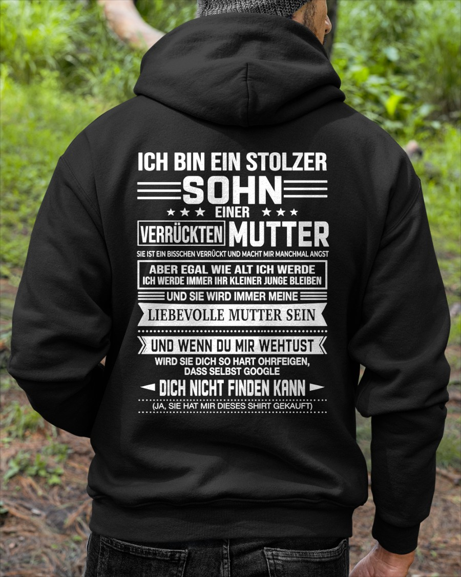 STOLZER SOHN EINER VERRÜCKTEN MUTTER – T-SHIRT FÜR SOHN VON DER MUTTER - MTNN00 (SKU2605-434-00)