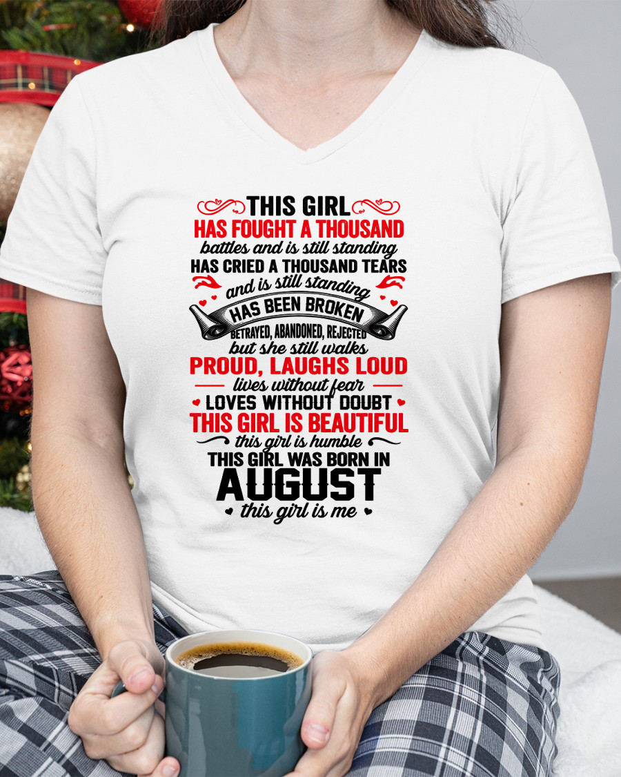 AUGUST GIRL – STRONG, BEAUTIFUL & STILL STANDING – T-SHIRT FOR WOMEN – MTNN08 (SKU2607-203-08)