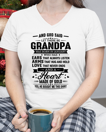 JANUARY – GRANDPA WITH A HEART MADE OF GOLD – T-SHIRT FROM GRANDPA – MTNN01 (SKU2606-173-01)