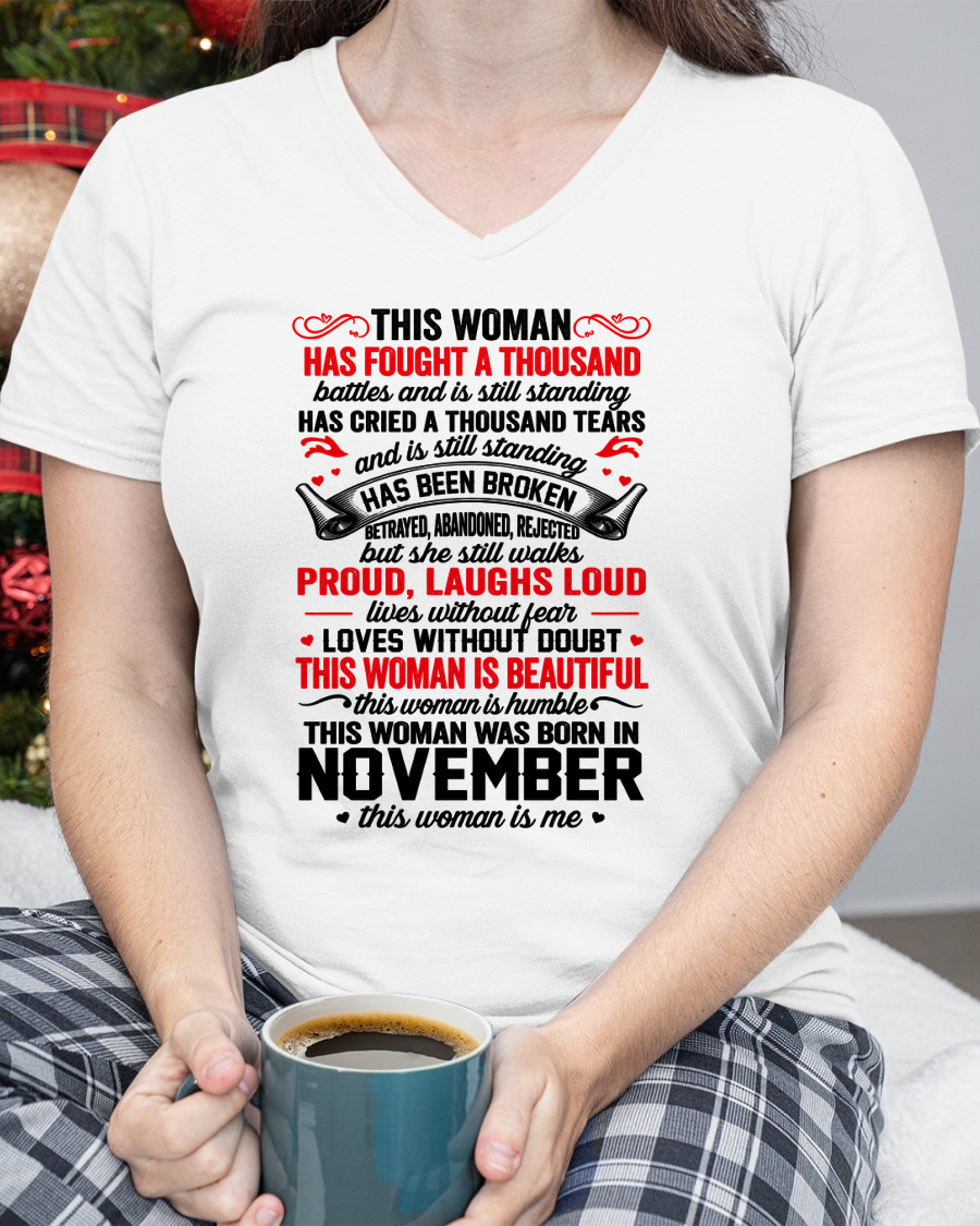 NOVEMBER WOMEN – BEAUTIFUL, STRONG & UNBREAKABLE – T-SHIRT FOR WOMEN – MTNN11 (SKU2609-253-11)