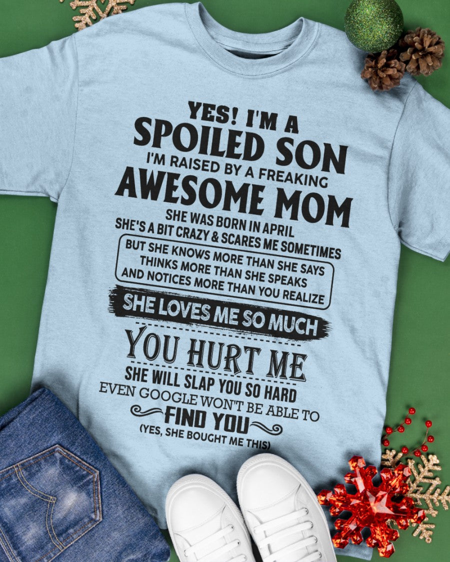 April - Awesome Mom - Perfect Gift For Son From Mom - HNDS04 (SKU-SPW-04)
