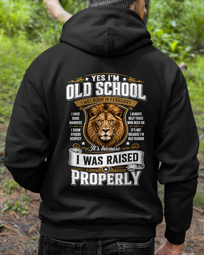 FEBRUARY - OLD SCHOOL - I WAS AISED PROPERLY – LION – T-SHIRT FORR MEN - MTNN02 (SKU2606-25-02)