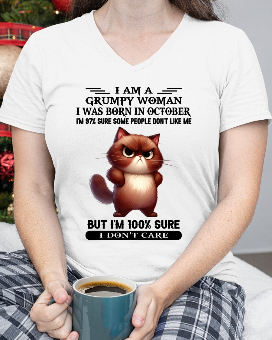 I'M A GRUMPY WOMAN BORN IN OCTOBER T-SHIRT/HOODIE/SWEATSHIRT FOR GIRL/WOMAN  - HNDS10