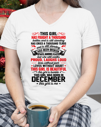DECEMBER GIRL – STRONG, BEAUTIFUL & STILL STANDING – T-SHIRT FOR WOMEN – MTNN12 (SKU2607-203-12)