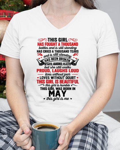 MAY GIRL – STRONG, BEAUTIFUL & STILL STANDING – T-SHIRT FOR WOMEN – MTNN05 (SKU2607-203-05)