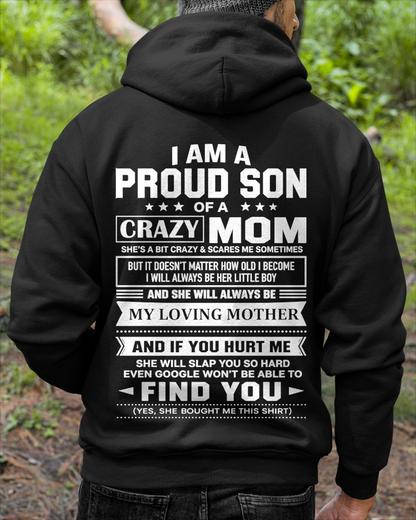 PROUD SON OF A CRAZY MOM – T-SHIRT FOR SON FROM MOM - MTNN00 (SKU2605-403-00)