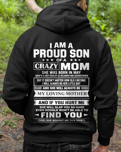 MAY - PROUD SON OF A CRAZY MOM – T-SHIRT FOR SON FROM MOM - MTNN05 (SKU2605-403-05)