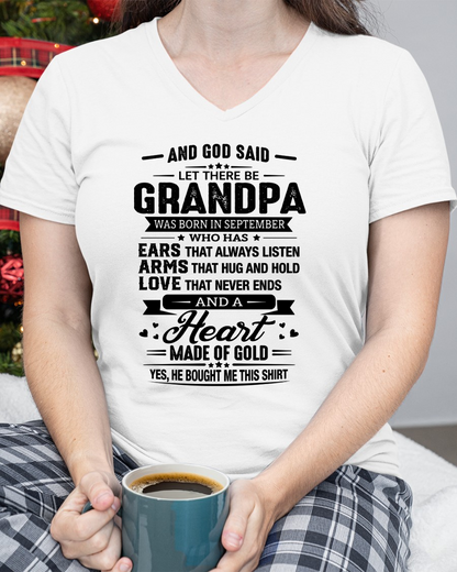 SEPTEMBER – GRANDPA WITH A HEART MADE OF GOLD – T-SHIRT FROM GRANDPA – MTNN09 (SKU2606-173-09)