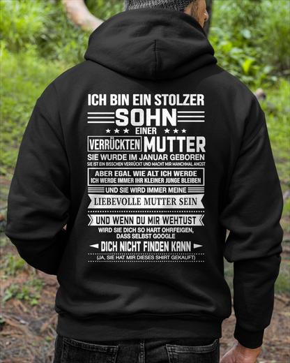 JANUAR - STOLZER SOHN EINER VERRÜCKTEN MUTTER – T-SHIRT FÜR SOHN VON DER MUTTER - MTNN01 (SKU2605-434-01)