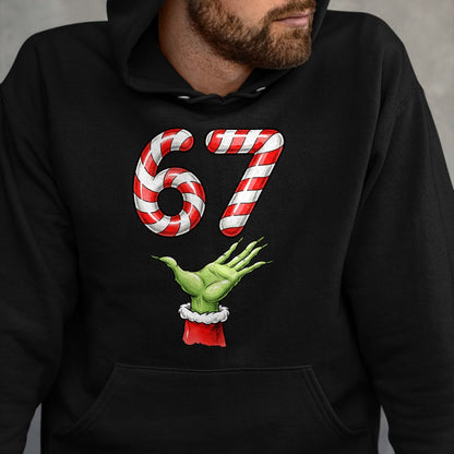 Santa Six Seven 67 Meme Christmas 67 Candy Cane Kids Boys T-Shirt - Christmas Unisex T-Shirt/Hoodie/Sweatshirt - HNDS00