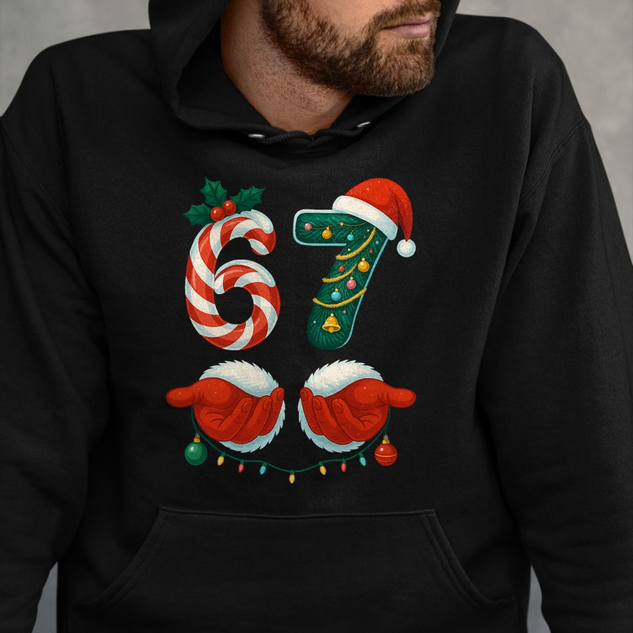 67 Christmas 6 7 Meme Pajamas Holiday Gen Alpha Slang T-Shirt - Christmas Unisex T-Shirt/Hoodie/Sweatshirt - HNDS00