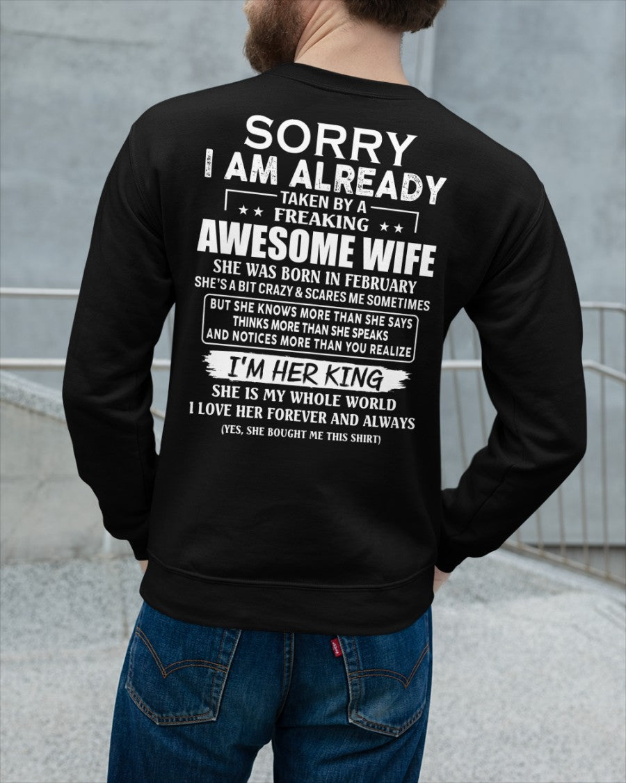 Awesome wife February - Perfect gift for husband from wife - MTNN02 (SKU68-79-02)