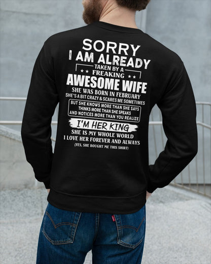 Awesome wife February - Perfect gift for husband from wife - MTNN02 (SKU68-79-02)
