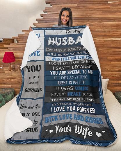 Special Gift For Your Husband Blanket - From Wife (SKU-CHAU-B17) FULL