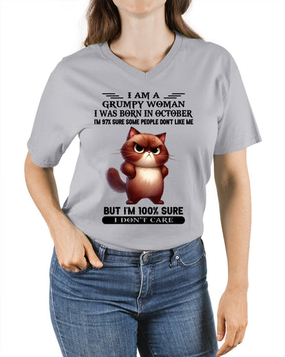 I'M A GRUMPY WOMAN BORN IN OCTOBER T-SHIRT/HOODIE/SWEATSHIRT FOR GIRL/WOMAN  - HNDS10