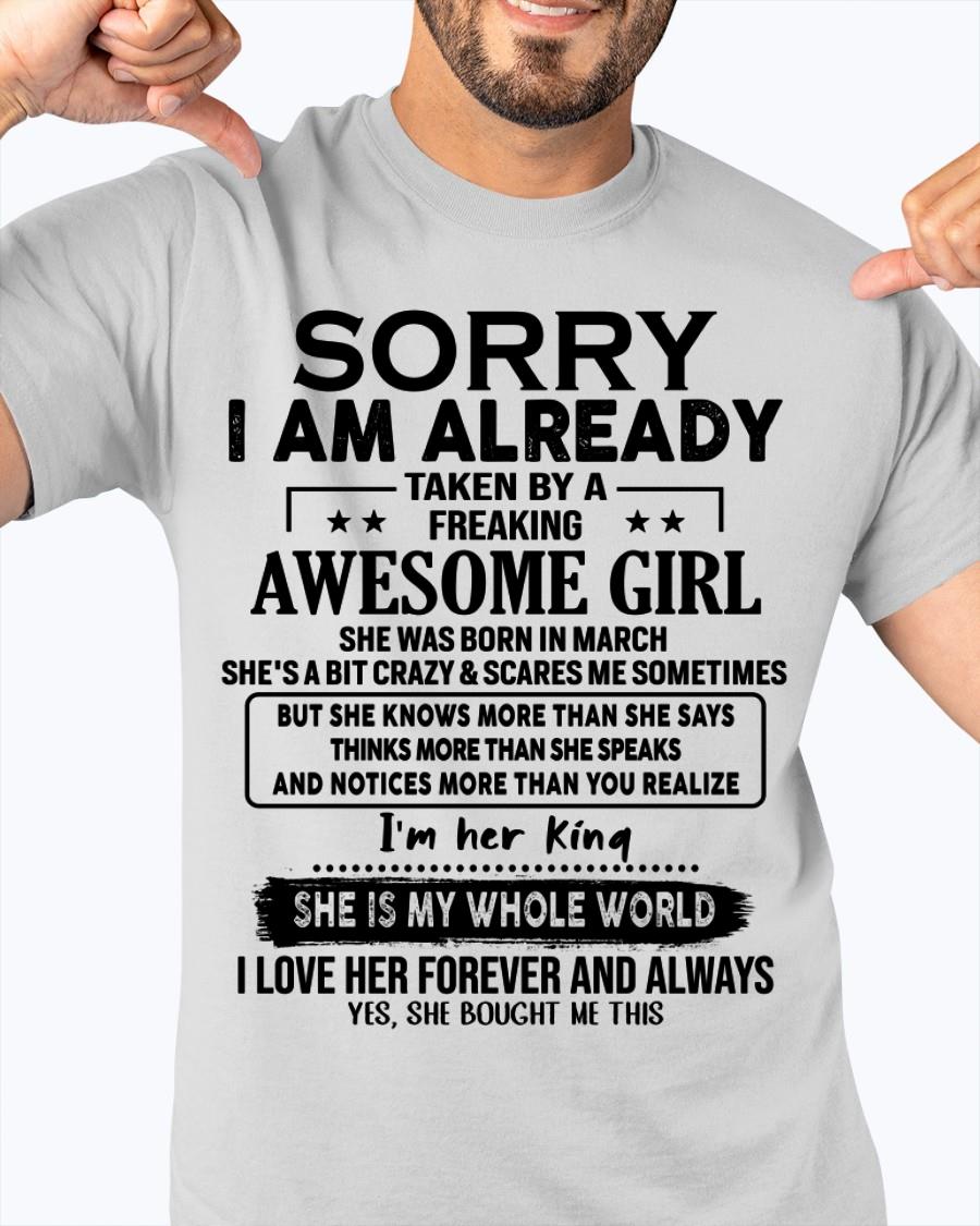 March - Awesome Girl born in March - Special gift for your boyfriend - From Wife MTNN03 (SKU.AT16)