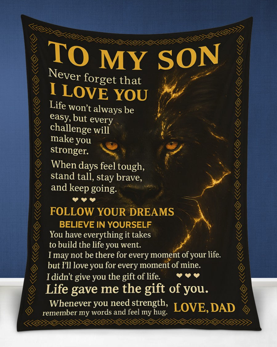 BLANKET FOR SON - GIFT FROM DAD - COMFORT & WARMTH GIFT NTTD00 (SKUB-DAD-DT01)