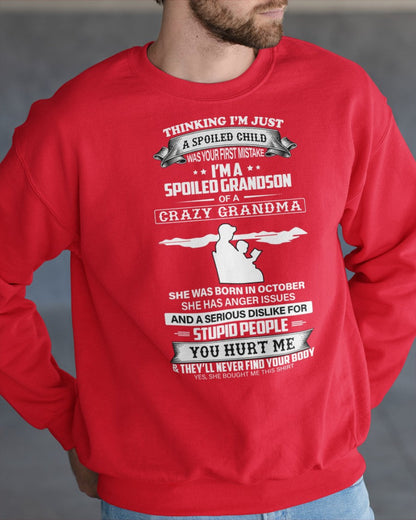 Spoiled by Grandma Shirt October Edition – From Grandma to Grandson HNDS10 (SKU-GMS2-10)