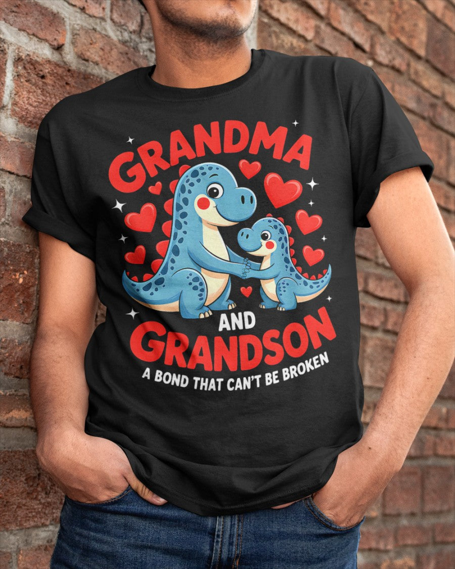 GRANDMA AND GRANDSON A BOND THAT CAN'T BE BROKEN DINOSAUR UNISEX T-SHIRT MTNN00 (SKU-GMS3)
