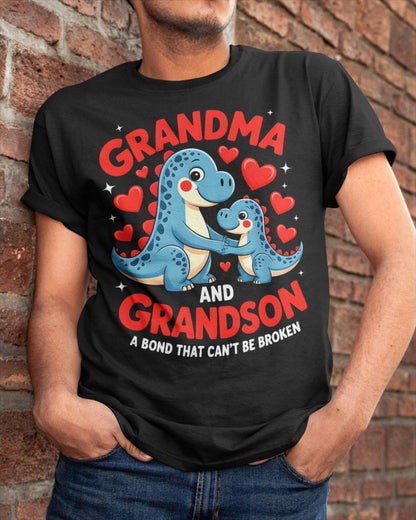 GRANDMA AND GRANDSON A BOND THAT CAN'T BE BROKEN DINOSAUR UNISEX T-SHIRT MTNN00 (SKU-GMS3)