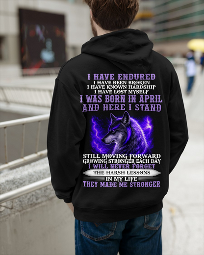 APRIL - WOLF T-SHIRT FOR MEN – I HAVE ENDURED – STRONGER EVERY DAY - MTNN04 (SKU2605-368-04)